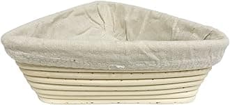 eoocvtAgile-Shop 9 inch European Style Triangle Shaped Banneton Brotform Bread Dough Proofing Rising Rattan Basket with Linen Liner Cloth