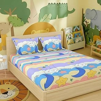 Filymore Kids Good Night Bed Sheet for Double Bed Made with Microfiber 240 TC...