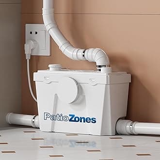 Macerator Pump for Upflush System, Grinder Pump with 4 Water Inlets for Basement Toilet, Washer, Sink, Shower, Bathtub Waste Water Disposal, Pure Copper Motor, 24ft Vertical/ 240ft Horizontal