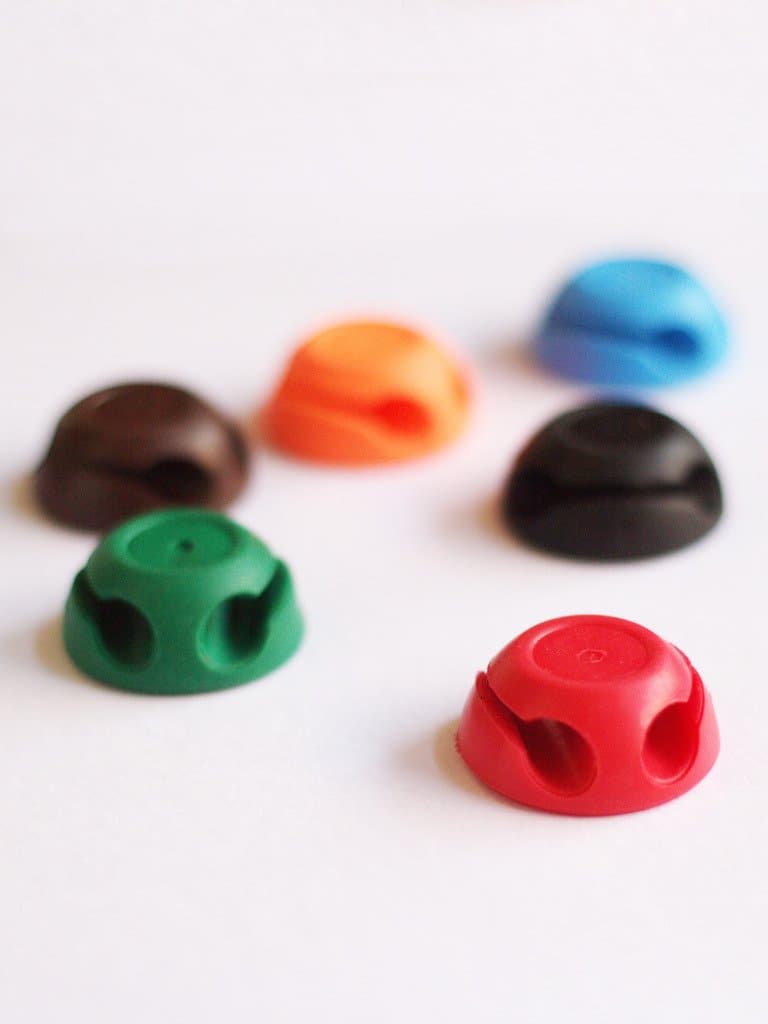 InddusHome® - Multipurpose Cable Holder Clips Organiser with Double Tape - Pack of 12 (Assorted Colours)