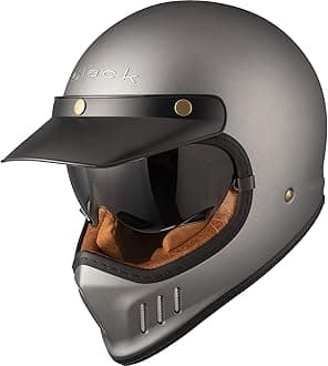 BlackRoyale Solid Retro Motorcycle Helmet
