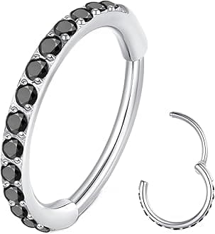 Clear CZ Nose Rings & Earrings - 316L Surgical Steel - Cartilage, Conch, Daith, Helix, Rook, Tragus, Lobe & Snug Body Piercing Jewelry - 20G, 18G