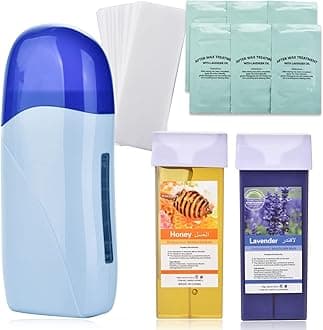 Roll on Wax Warmer Kit, Portable Home Waxing Kit, Wax Roller Kit for Hair Removal, Men and Women