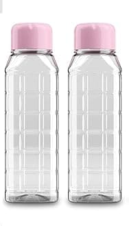 PUTHAK Small Bpa Free Plastic Water Bottle For office and School, Plastic PET Water Bottle For Kids & Adult- Cute Transparent Bottle For Water, Juice, Mojito (Pack Of 2, 500 ml)