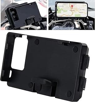 UbuyMotor Motorcycle Phone Holder With Usb Charger Mobile Phone Mount Gps Navigation Bracket For Bmw F700Gs F800Gs R1200Gs Adv Honda Crf1000L Africa Twin 12Mm Roll Bar, Black