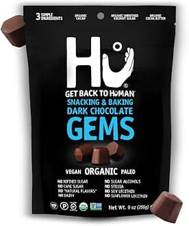 Gems Chocolate Chips Vegan Snacks | 6 Pack, 9oz Each | Organic, Paleo, Dark Chocolate Baking Chips | Great for Baking & Snacking, Non GMO, Kosher Chocolate