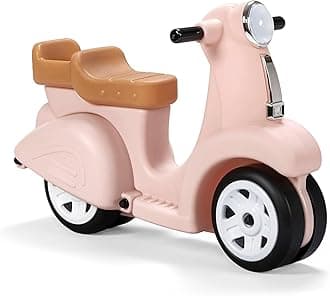 Step2 Kids Ride Along Scooter, Single Seater Easy to Store Ride On Toy with Rear Storage Slot, Suitable for Children both Boys and Girls Aged 18m and Above, Pink