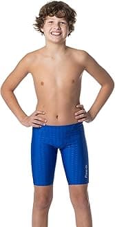 Flow Swim GearFlow Accelerate Swim Jammers for Boys - Size 21 to 32 Swimming Jammer Shorts in Black, Navy, and Blue