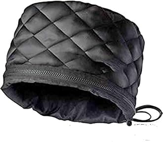 Spa cap Electric Heat hair care thermal treatment with beauty steamer nourishing heating cap for spa at home travel hair steamer for women (Black)