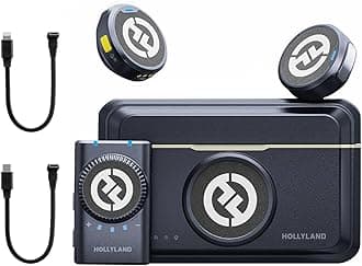 HollyView Lark M2 Wireless Microphone For Camera/Laptop/Phones, Mini Lapel Mic Wireless,48Khz 24 Bit,1000 Ft Range, Noise Cancellation, 30H Battery For Youtube Video Recording,Streaming