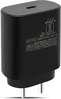 Original Samsung 25W PD Charger Adapter for Galaxy S25, S25 Plus, F15, A55, A35, M35, M55, M34, M53, F23, M14, F14, M33, A34, A54, S21 Fe, S23 Fe 5G, S23, S24 Superfast Charging Wall Charger, Black