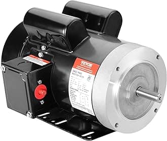 VEVOR 2HP Electric Motor 1725 RPM, AC 115V/230V, 56C Frame, Air Compressor Motor Single Phase, 5/8" Keyed Shaft, CW/CCW Rotation for Agricultural Machinery and General Equipment