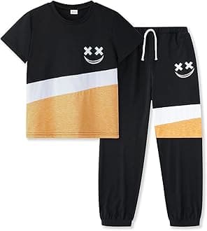 Size 5-13 Years Boys Summer/Spring Outfits Set Short Sleeve T-Shirt & Pants Kids Boys Fall Fashion Clothes Sets