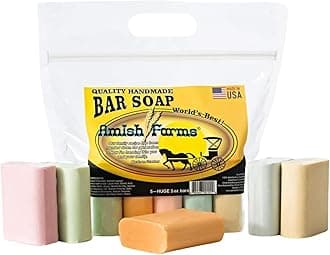 Amish Farms Natural Bar Soap 5-Pack Variety – Handmade Cold Process Moisturizing Soap Bars, Large Hand-Cut, Made in USA