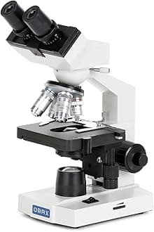 AmScope OMAX 40X-2000X Lab LED Binocular Compound Microscope with Double Layer Mechanical Stage and Coaxial Coarse/Fine Focusing Knob