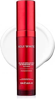 Koji White 2% Kojic Acid Dipalmitate + 3% Tranexamic Acid Serum - Facial Serum for Women, Hydrating with Niacinamide - Vegan, Fragrance-Free, Unscented for Sensitive Skin & Uneven Tone - 1.01 Fl Oz