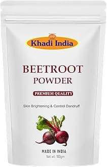Khadi 100% Pure & Natural Beetroot Powder For Face, Skin & Hair | 100% Pure & High Natural Antioxidants | Additive Free (Zipper Pouch), Fresh (100gm., BEETROOT)