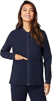 FIGSBellery Scrub Jacket for Women — 7 Pockets, Bomber-Inspired Fit, Ribbed Collar, 4-Way Stretch Women’s Scrub Jacket