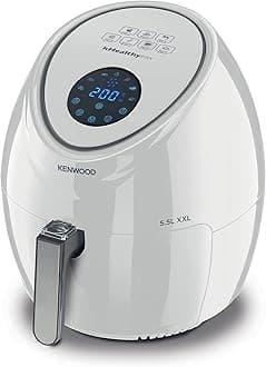 Digital Air Fryer XXL 5.5L 2.4KG 1800W with Rapid Hot Air Circulation for Frying, Grilling, Broiling, Roasting, Baking and Toasting HFP50.000WH, White