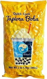Black Tapioca Boba Pearls for Bubble & Milk Tea Unsweetened - 2.2 Lbs 20-30 Servings - Premium Chewy Black Tapioca Boba Bubbles For Beverages & Dessert Toppings For Pro Tea & Coffee Shops & Home Use