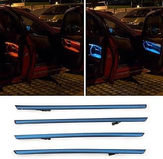Car Interior Door LED Lighting Ambient Light Trim Strip Accessories for BMW 3 Series F30 F31 320i 328i 330i 335i 340i Door Two-Color Atmosphere Lamp Replacement Cover (Blue)
