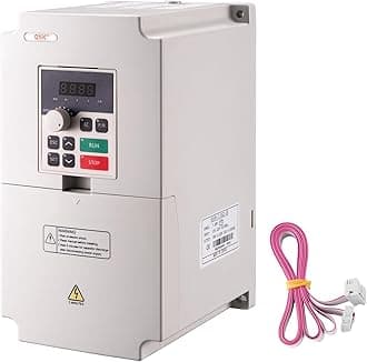 QNK 7.5KW 10HP 220V AC 33A VFD Converter Single to 3 Phase Inverter Variable Frequency Drive for CNC Spindle Motor Speed Controller White