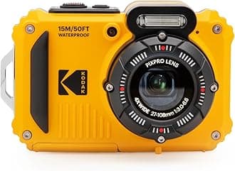 PIXPRO WPZ2 Waterproof Digital Camera, 16MP with 4X Optical Zoom, Shockproof, Dustproof, 1080p Video, Wi-Fi, Waterproof to 50ft, Yellow