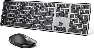 Bluetooth Keyboard and Mouse for Mac, OMOTON Wireless Multi-Device Keyboard with Numeric Keypad, Keyboard and Mouse Combo Compatible with MacBook Pro/Air, iMac, iMac Pro, Mac Mini, Mac Pro (BlackGrey)