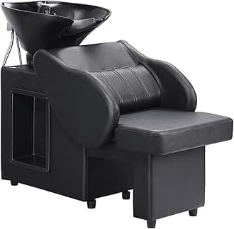 Ainfox Shampoo Barber Backwash Chair, Adjustable ABS Plastic Shampoo Bowl Sink with Chair for Spa Beauty Salon…
