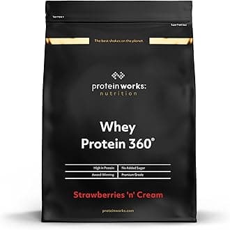 Protein Works - Whey Protein 360 | Premium Whey Shake | Whey Protein Powder Blend | No Added Sugar Protein Shake | 80 Servings | Strawberries 'n' Cream | 2.4kg