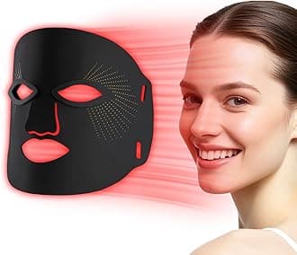 Light Therapy for Face, Light Therapy Mask, 3 Colors LED Facial Mask for Wrinkle Remove & Anti Aging, Skin Care Home Use,Black