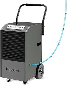 Traver Force Commercial Dehumidifier, 170 Pint Large Dehumidifier with Pump Drain Hose, Up to 7,500 sq. ft, for Crawl Space, Basement, Warehouse, Water Damage Restoration, Job Sites