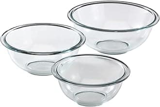 Essentials (3-Piece) Glass Mixing Bowls Set For Prepping, Baking and Cooking, Preheated Oven, Dishwasher, Freezer, and Microwave Safe