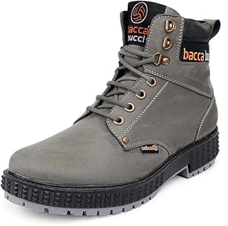 Bacca Bucci Men's 4Eye Artificial Suede Scott Moto Inspired Combat High Top Ankle Boots