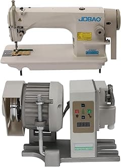 Industrial Sewing Machine with Motor, 110V 550W 6500RPM Heavy Duty Commercial Grade Leather Upholstery Sewing Machine Pure Copper Motor Foot Pedal for Tailors, Alteration Stores, DIY