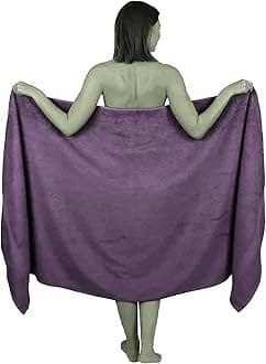 Extra Large Bath Sheet 100 x 200 cm Super Jumbo Big Bath Sheets Towels Beach Body Wrap XL Bath Towels 600-GSM (Purple)