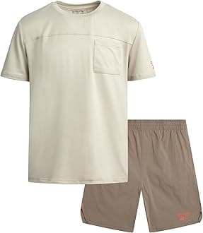 ReebokBoys Athletic Shorts Set - 2 Piece Summer Clothes Outfit with Pocket Tee and Boys Running Shorts for Active Kids