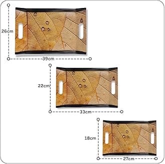 Premium Shape Vilora Modern Designs Melamine Break Resistant Serving Tray (Set of 3 )