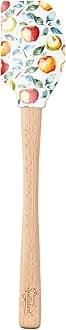 Tovolo 1000465 Spatulart Apple Orchard Wood Handled Spatula, Beech Silicone