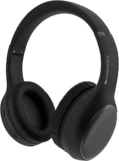Thunder Max Bluetooth Over Ear Headphone with 120*Hrs Playback, 3 EQ Modes, 40mm Bass Driver, Fast Charging, Gaming Mode, Dual Pairing, BT v5.4, AUX, Metallic Finish (Black)