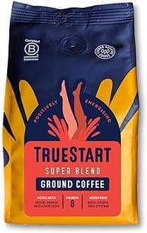 Ground Coffee 200g, Super Blend - Strong Ground Coffee for Cafetiere, V60 & Aeropress, Mycotoxin-Free & Rich in Antioxidants, Freshly Hand Roasted Speciality Grade, Medium Roast