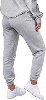 Waitfairy Women's Winter Fleece Sweatpants Casual Comfy High Waisted Workout Cinch Bottom Joggers Pants with Pocket