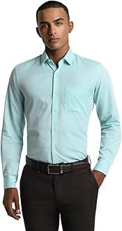 Peter England Men's Solid Slim Fit Shirt