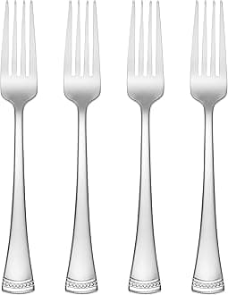 Lenox Portola Dinner Forks, Set of 4, 0.57, Metallic