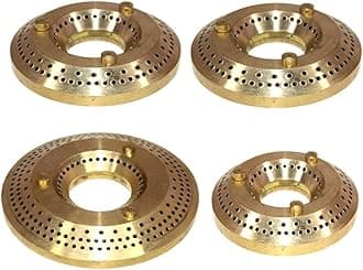 AST Gas Stove 4 Burners Caps, Brass Jali Set Suitable for All Prestige Gas stove 4 Burners Manual Ignition Glass Tops,Hobs,Cooktops,Gas Chulha(Sizes - 1Jumbo 9.2CM, 1Medium 7.8CM & 2 Small - 6.8CM)