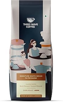 THIRD WAVE COFFEE Signature South Indian Filter Blend Coffee Coarse Grind, Dark Roast | French Press | Arabica Coffee 250g