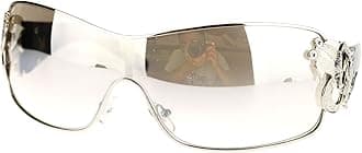 SA106Womens Coy Metal Jewel Designer Fashion Shield Wrap Sunglasses