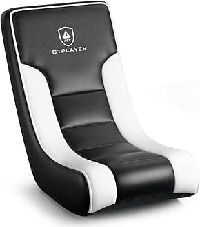 GTPLAYER Floor Rocking Gaming Chair – Floor Rolling Game Chairs with Angle Limiter, Gamer Rocker Floor Seat, Compact & Lightweight, Black & White