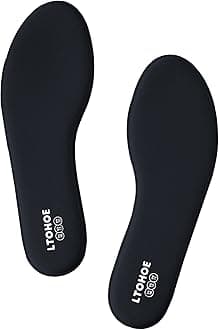 LTOHOE Memory Foam Insoles for Men, Replacement Shoe Inserts for Running Shoes, Hiking Shoes, Sneaker, Cushion Shoe Insoles Shock Absorbing for Foot Pain Relief, Comfort Inner Soles 8mm Black US 13