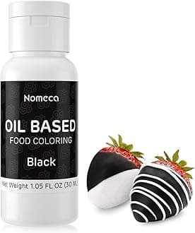 Oil Based Food Coloring for Chocolate - 30 Milliliters Upgraded Black Oil Food Color for Baking Cake Decorating, Edible Food Dye for Candy Melts Cookies Easter Egg Icing Fondant Meringues